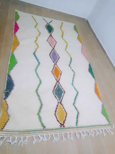 Handmade Moroccan Berber Rug – Colorful Geometric Design