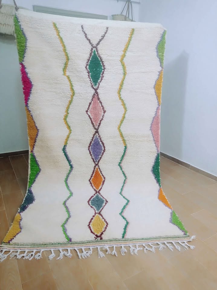 Handmade Moroccan Berber Rug – Colorful Geometric Design