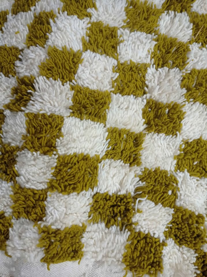 Handmade Moroccan Checkered Rug – Multi-Color Boho Style.
