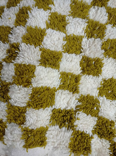 Handmade Moroccan Checkered Rug – Multi-Color Boho Style.